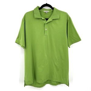 PETER MILLAR Men's Lime Green Short Sleeve Casual Polo Shirt Size Medium